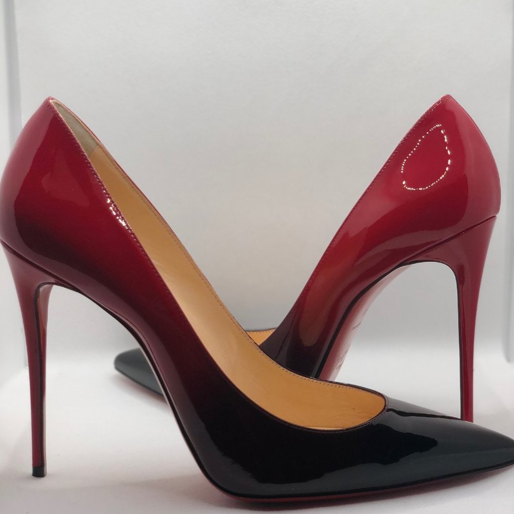 Christian Louboutin Size 10 Red/Black Patent Heels